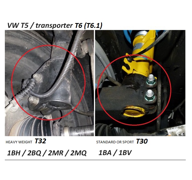 Verhoging Schroefset Koni VW Transporter T5 & T6 T6.1 Lift T32