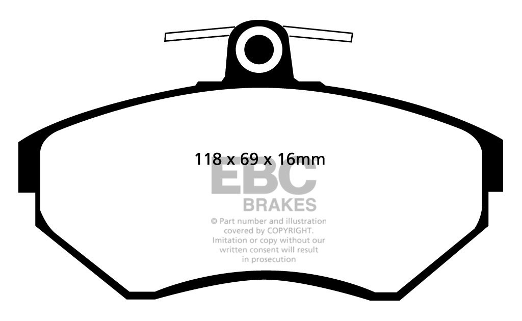 EBC Brakes VW Lupo 1.6 2000-2005 Remblokken voorzijde greenstuff
