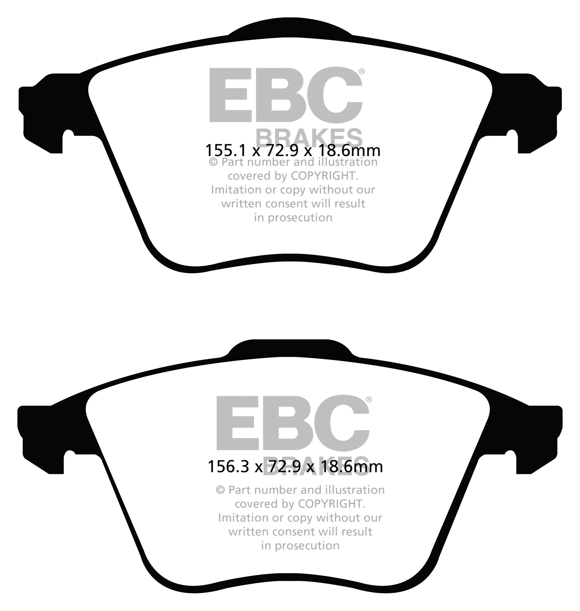 EBC Brakes OPEL Vectra C 2.8 Turbo -230 2006-2008 Remblokken voo