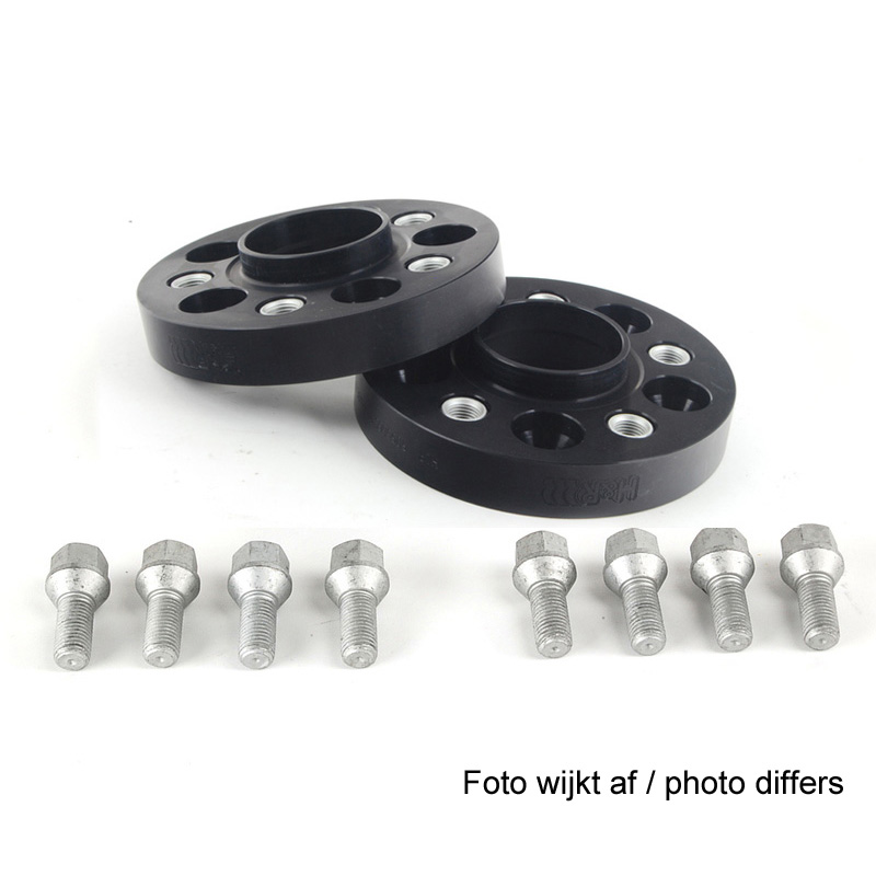 H&R DRA-Systeem Spoorverbreders 25mm 5x112 - Naaf 57,1mm - Boutmaat M14x1,5 -  Audi/Bentley/Ford/Seat/Skoda/Volkswagen - Zwart