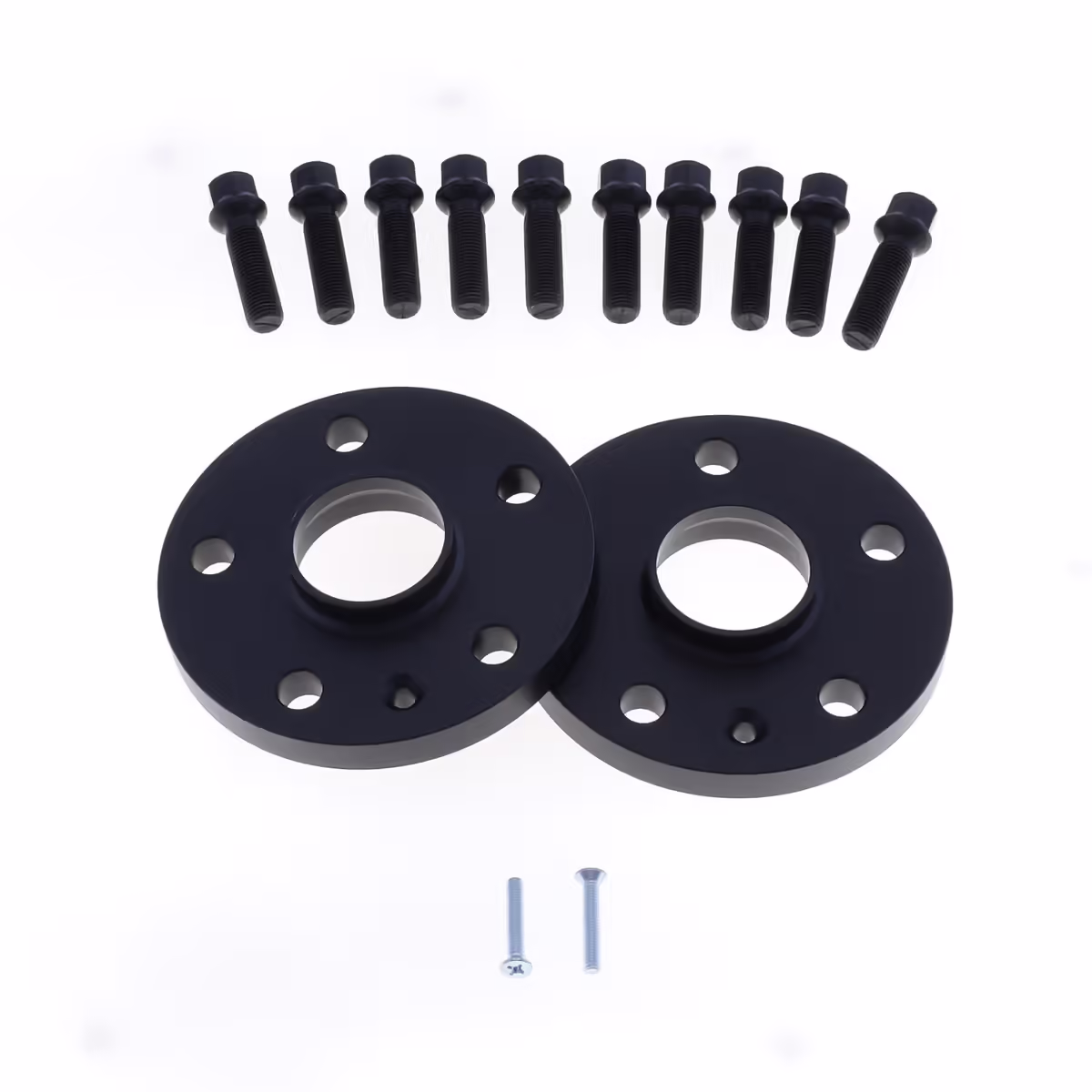 Spoorverbreders 5x112 naaf:57 dikte:12mm Audi VW Seat Skoda incl. wielbouten Zwart