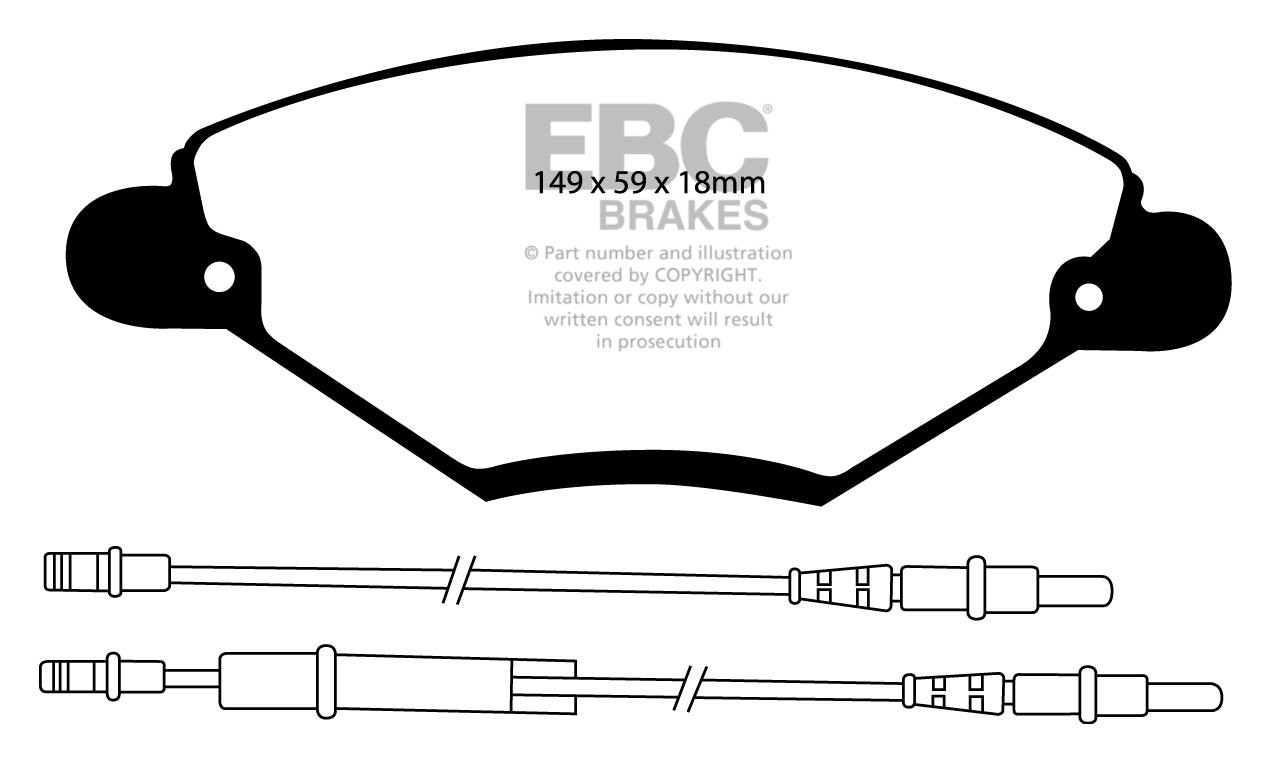 EBC Brakes CITROEN C5 2.0 2001-2008 Remblokken voorzijde greenst