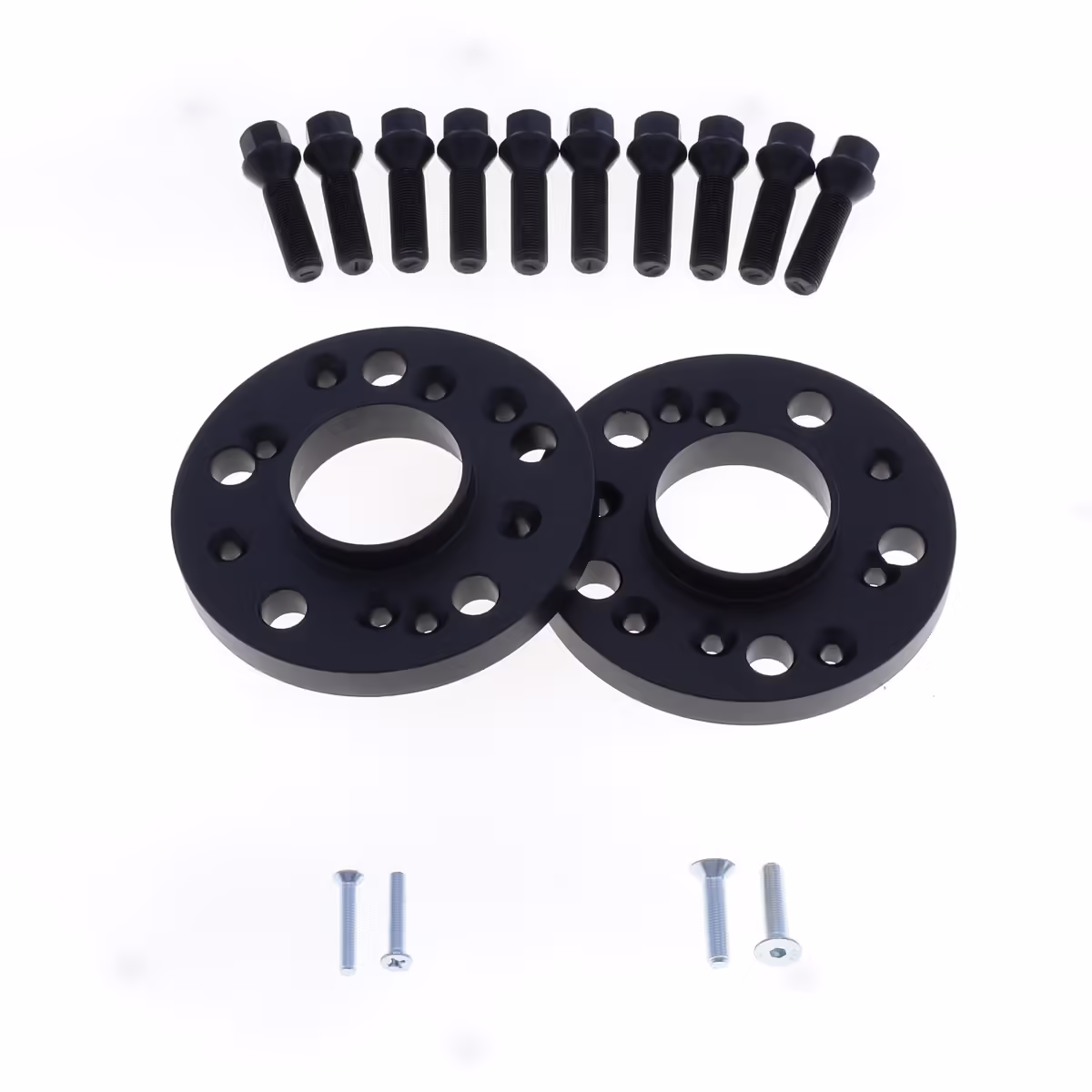 Spoorverbreders 5x112 naaf:66,45 dikte:12mm BMW Mini incl. wielbouten Zwart