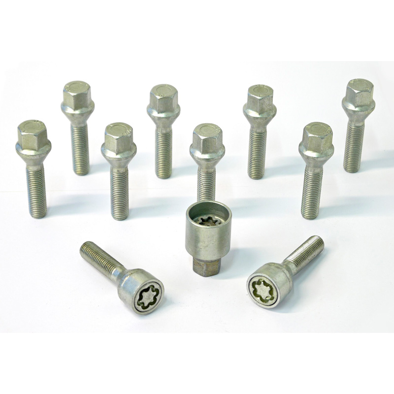 H&R Wielboutenset konisch M12x1.50 - Lengte 60mm - 10 stuks - incl. wielsloten