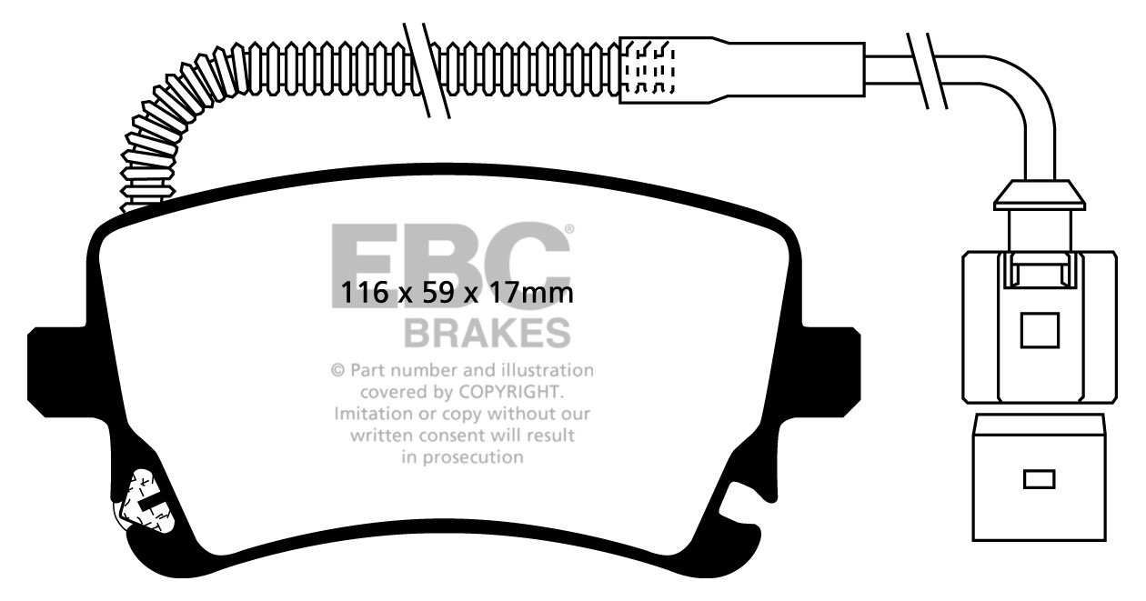 EBC Brakes VW Phaeton 3.0 TD (8 Pad Set) 2005-.. Remblokken acht