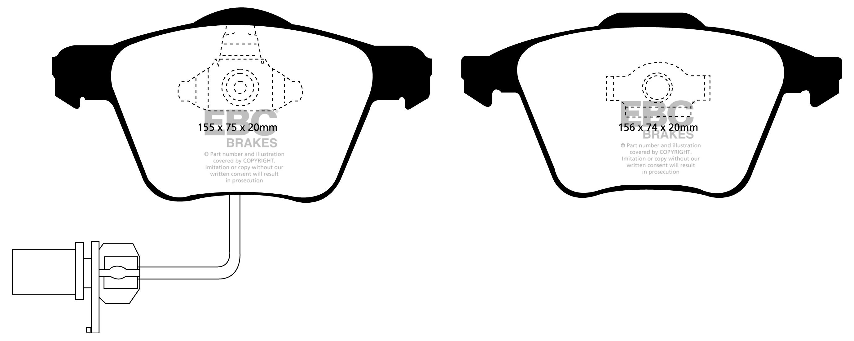 EBC Brakes AUDI A4 8E 3.2 2004-2008 Remblokken voorzijde yellows