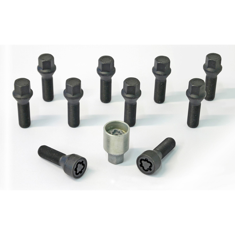 H&R Wielboutenset konisch M14x1.25 - Lengte 35mm - Zwart - 10 stuks - incl. wielsloten