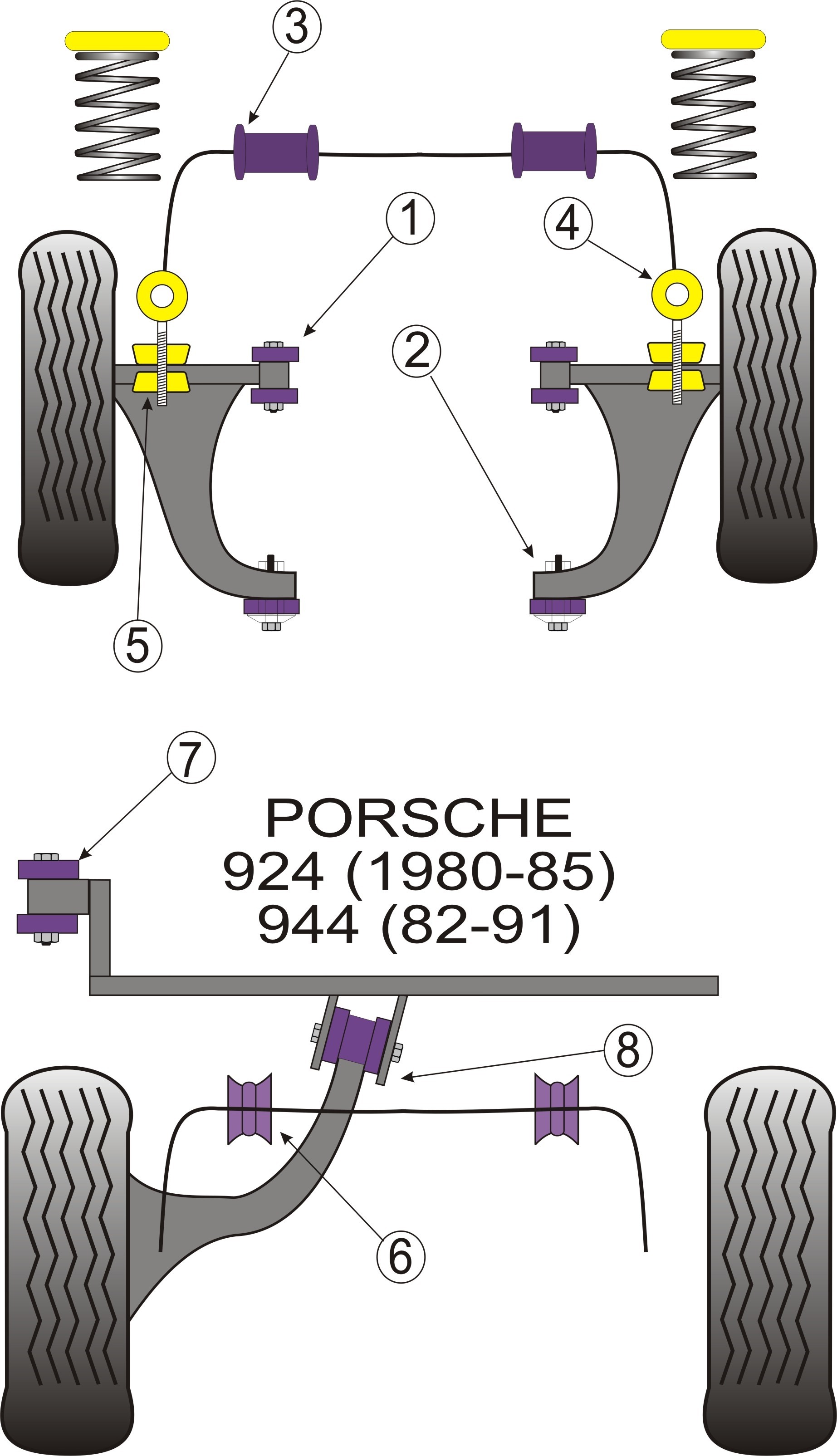 Porsche 924 and S, 944  Rear Trailing Arm Inner Bush - PowerFlex
