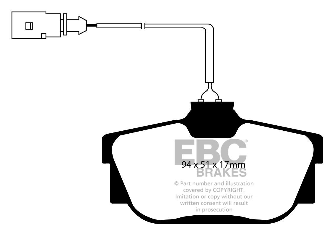 EBC Brakes VW Caravelle 2.5 TD 99-2004 Remblokken achterzijde