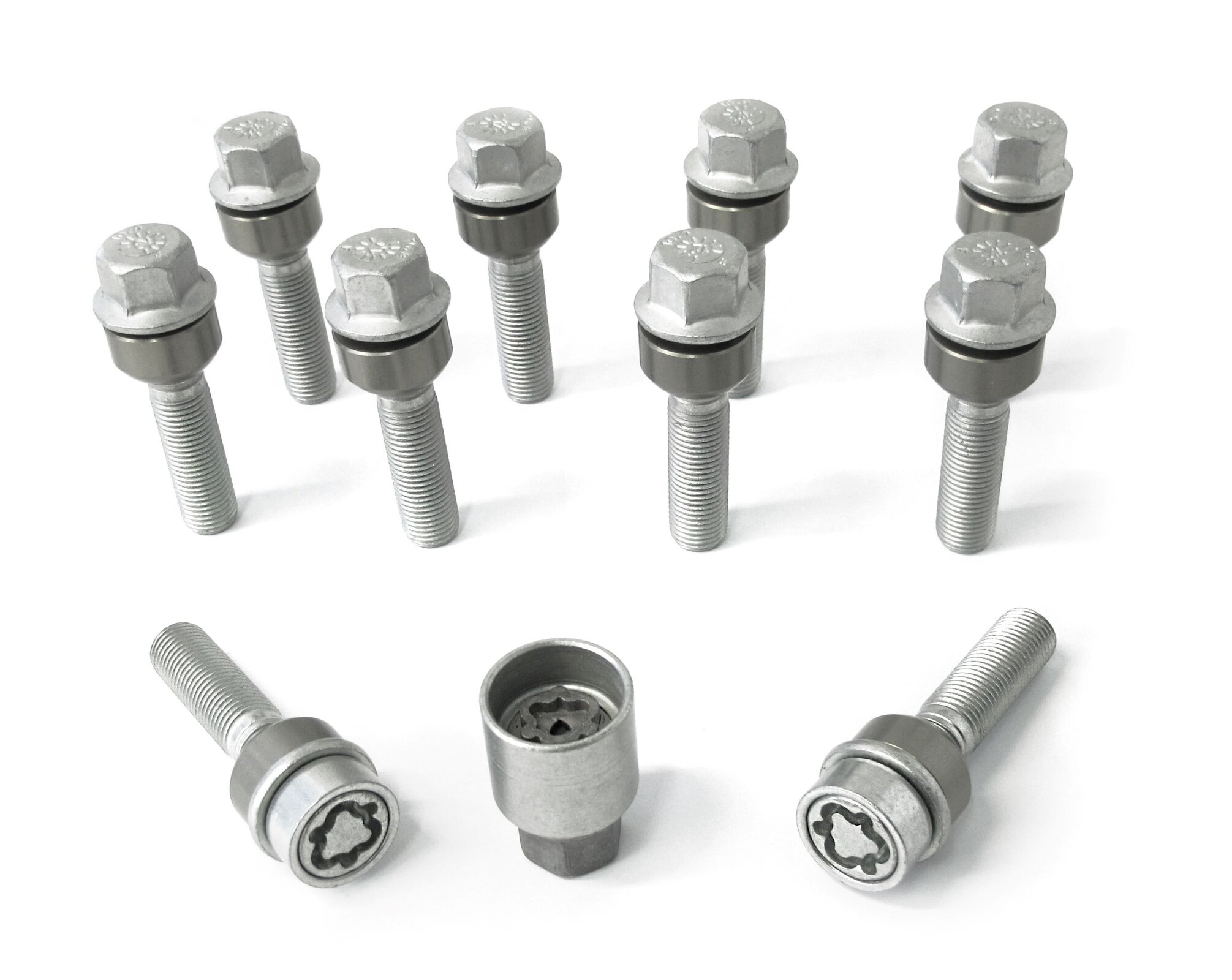 H&R Wielboutenset bolkonisch met beweegbare ring R14 M14x1.50 - Lengte 44mm - 10 stuks (Bv.  Porsche) - incl. wielsloten