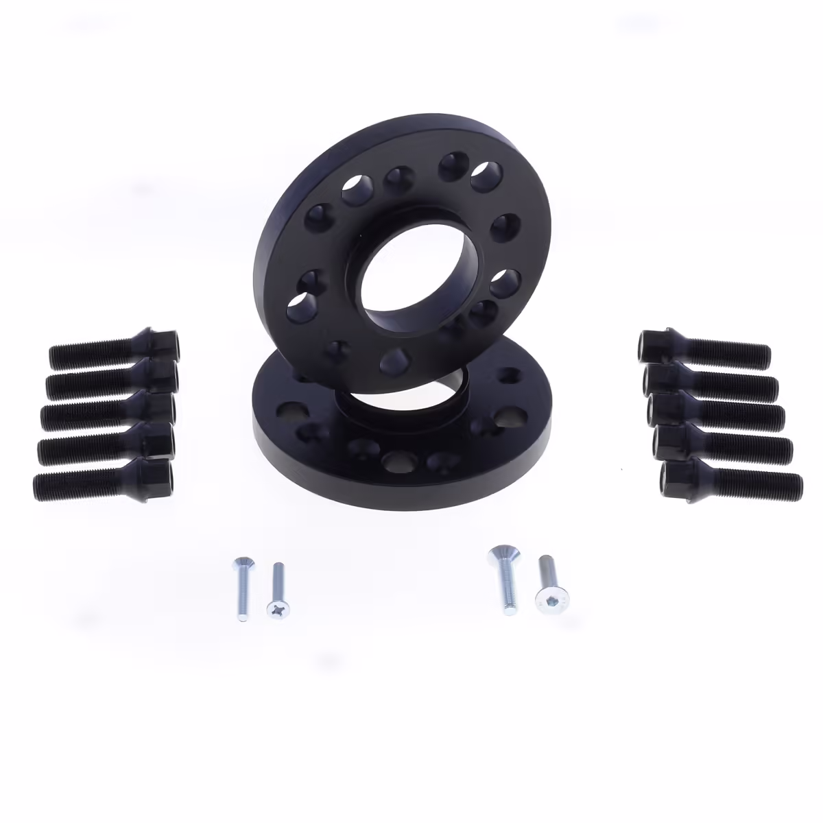 Spoorverbreders 5x112 naaf:66,45 dikte:12mm BMW Mini incl. wielbouten Zwart