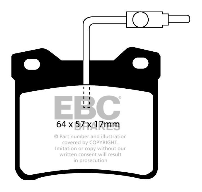 EBC Brakes PEUGEOT 607 3.0 2000-2004 Remblokken achterzijde gree