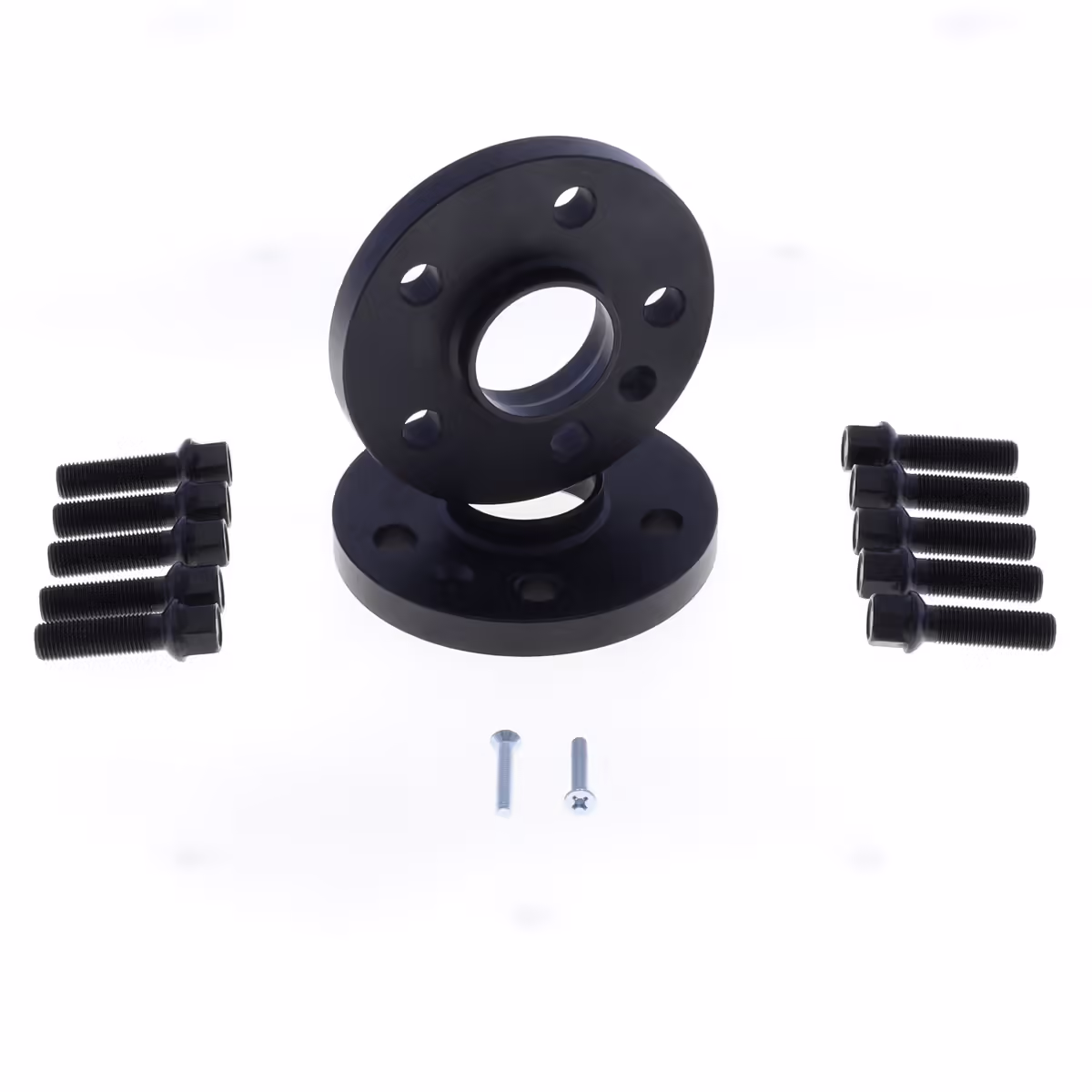 Spoorverbreders 5x100 naaf:57 dikte:12mm Audi Seat Skoda VW incl. wielbouten Zwart