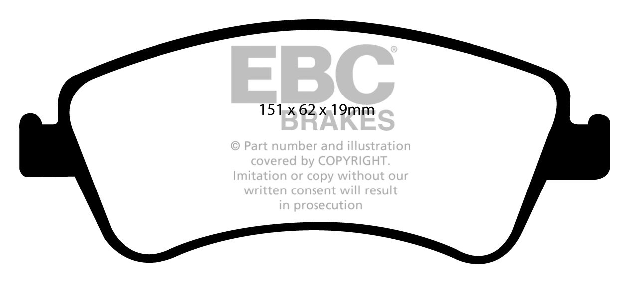EBC Brakes TOYOTA Verso 2.0 TD 2009-.. Remblokken voorzijde gree