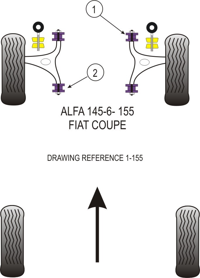 Lancia Delta, Dedra  Front Lower Wishbone Rear Bush - PowerFlex