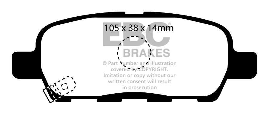 EBC Brakes INFINITI M37 3.7 2010-.. Remblokken achterzijde yello