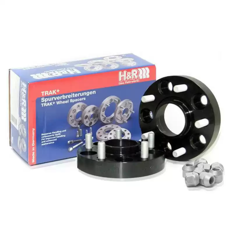 H&R Spoorverbreders 25mm 4x100 - Naaf 54,1mm - Boutmaat M12x1,5 -   Daihatsu/Fiat/Hyundai/Kia/Mazda/Toyota - Zwart