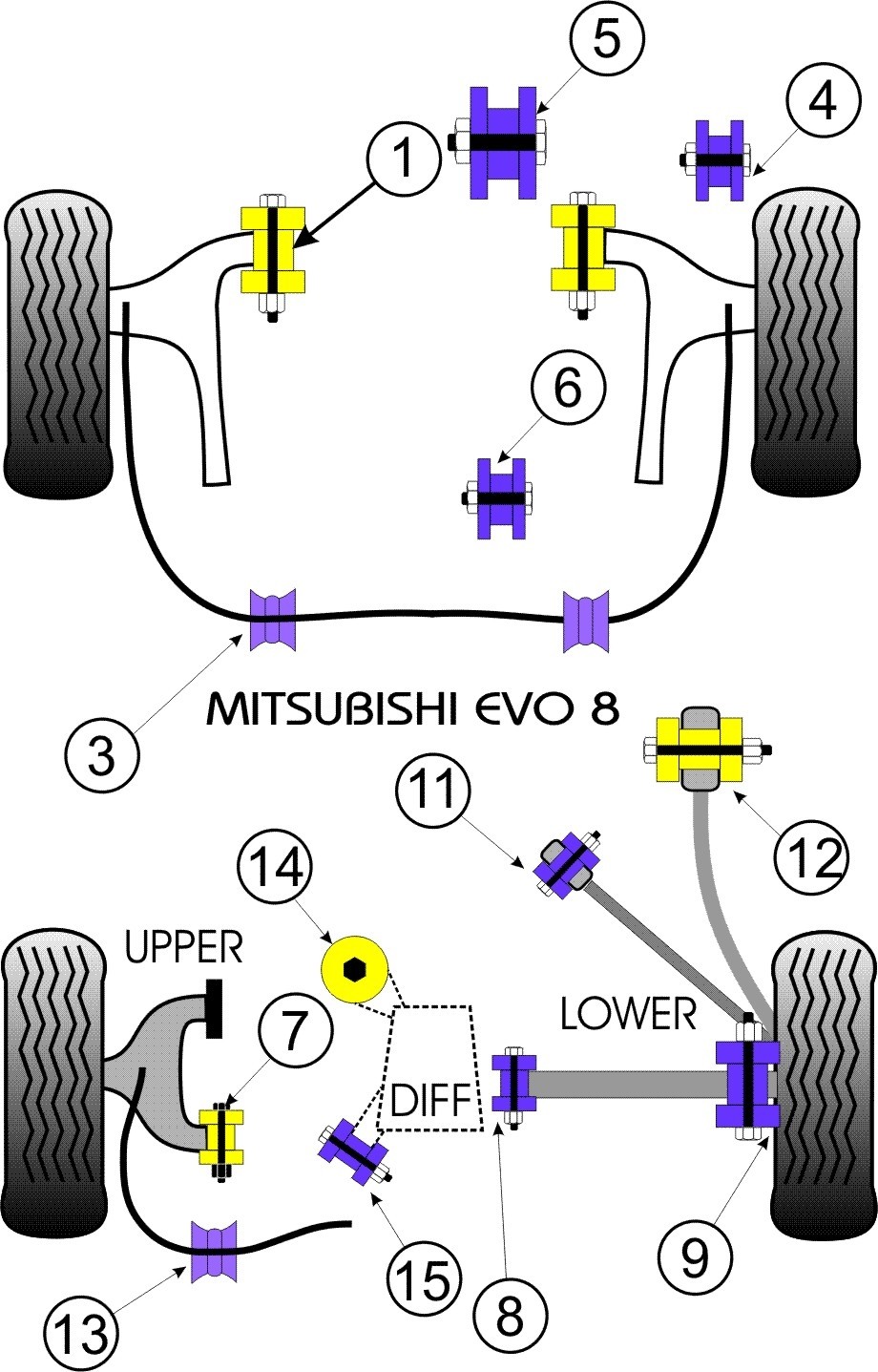Mitsubishi Lancer Evolution 8-9  Front Lower Front Engine Mount
