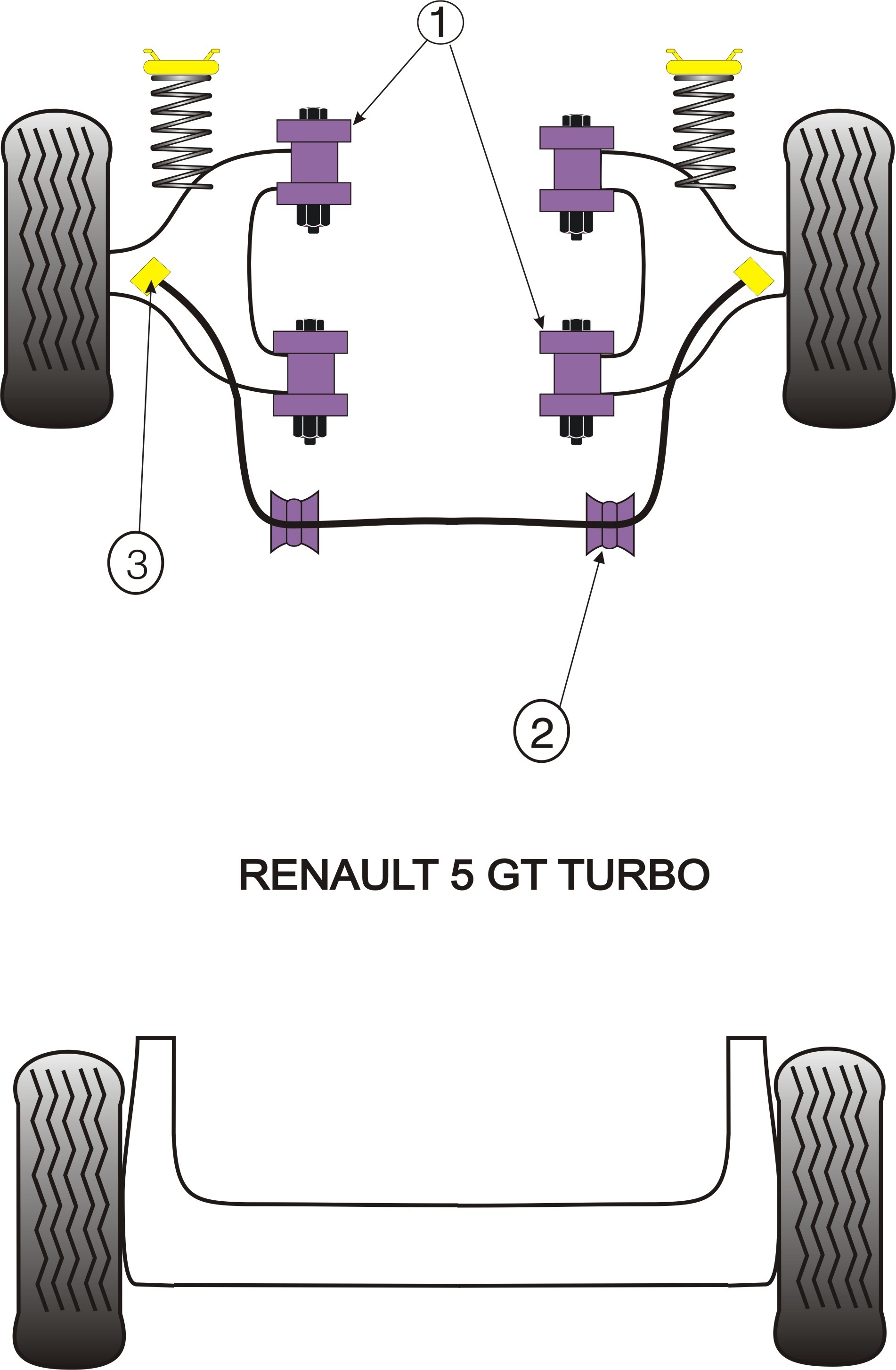 Renault 5 GT Turbo Front Anti Roll Bar Inner Mount 23mm - PowerF