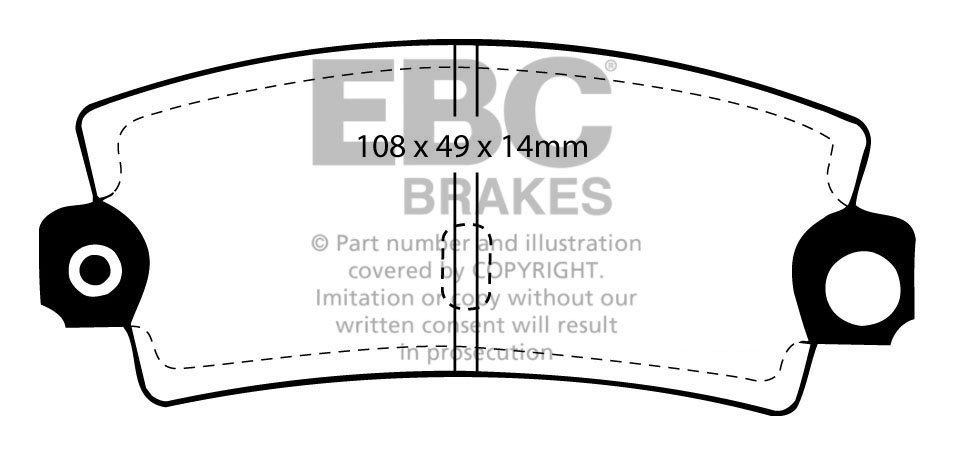 EBC Brakes ALPINE A310 2.7 77-80 Remblokken achterzijde